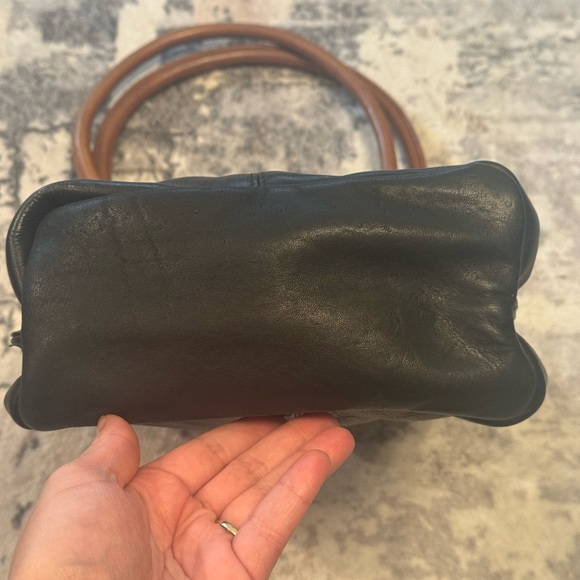 LATICO Two tone Leather Shoulder Bag Black Brown Modern - Picture 3 of 9